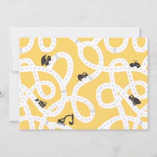 Bouwwegen 1e verjaardag uitnodiging (Achterkant)