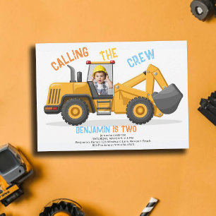Bouwwerf Bulldozer Bemanning Foto Jongen 2e Verjaa Kaart