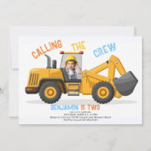 Bouwwerf Bulldozer Bemanning Foto Jongen 2e Verjaa Kaart (Voorkant)