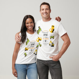 Bouwwerf Dump Truck Feest Jongen Verjaardag T-shirt
