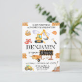 Bouwwerf Dump Truck Graver Feestje Briefkaart (Staand voorkant)