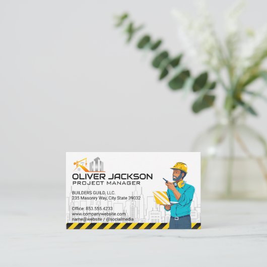 Bouwwerf | Projectmanager Visitekaartje (Staand voorkant)