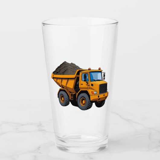 Bouwwerk/Aardverzetmachine/ kiepwagen Glas (Voorkant)