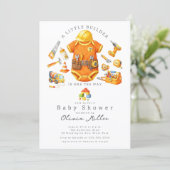 Bouwwerk Baby Shower Uitnodiging Jongen (Staand voorkant)