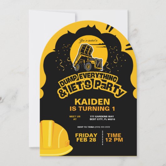 Bouwwerk Dump Truck Kaart (Voorkant)