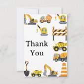 Bouwwerk Feest Thema Verjaardagsfeestje Jongens Bedankkaart (Voorkant)