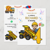 Bouwwerk Thema Grappige Kinderverjaardagsfeest Kaart (Voorkant / Achterkant)