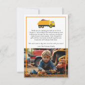 Bouwwerk Verjaardag Bedankt Kaart – Gele Dumper (Voorkant)