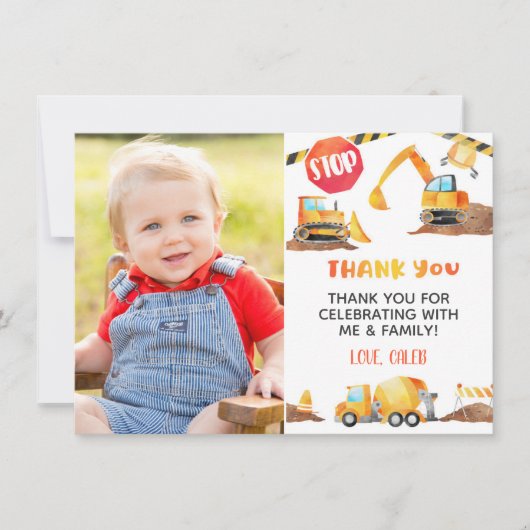 Bouwwerk Verjaardag Dank Je Kaart - Foto (Voorkant)