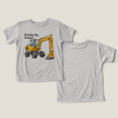 Bouwwerk Verjaardagsfeest Graafmachine T-shirt (Ontwerp Voorkant & Achterkant)