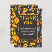 Bouwwerk Verjaardagsfeestje Bedankkaart (Voorkant / Achterkant)