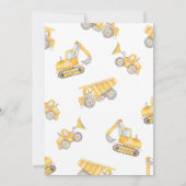 Bouwwerk-verjaardagsuitnodiging Jongen met stortwa Kaart (Achterkant)