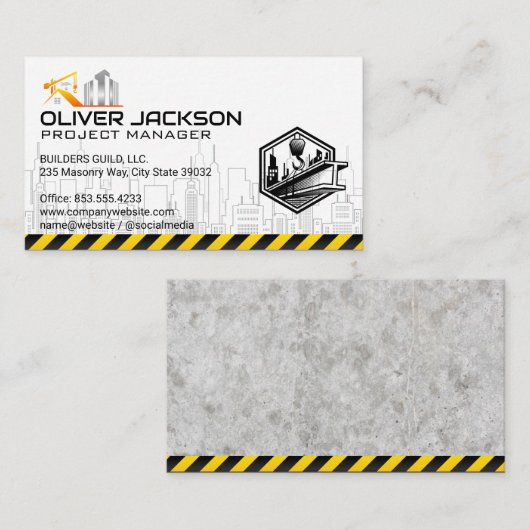 Bouwwerken | Blauw Kollateraal Visitekaartje (Voorkant / Achterkant)