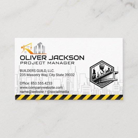 Bouwwerken | Blauw Kollateraal Visitekaartje (Voorkant)