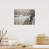 Bouwwerken Brooklyn Bridge Vroege Manhattan  Poster (Keuken)