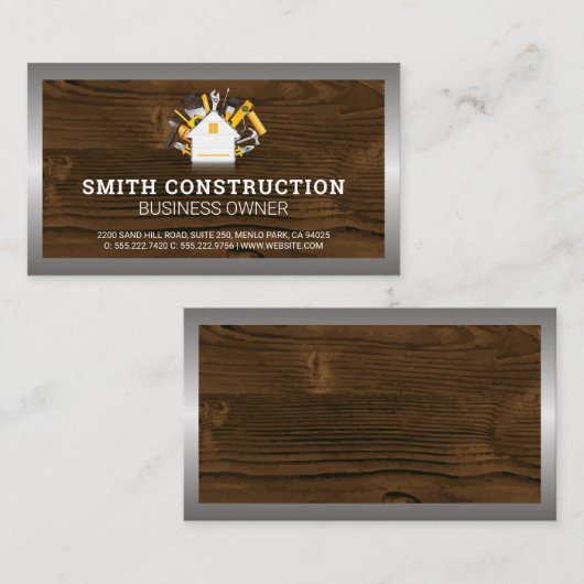 Bouwwerker | Bedrijfsreparatietool thuis Visitekaartje (Voorkant / Achterkant)
