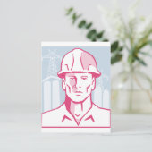 Bouwwerker Hardhat Briefkaart (Staand voorkant)
