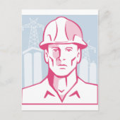 Bouwwerker Hardhat Briefkaart (Voorkant)