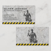 Bouwwerker in Blauw Visitekaartje (Voorkant / Achterkant)