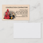 bouwwerker mechanische graafmachine visitekaartje (Voorkant / Achterkant)