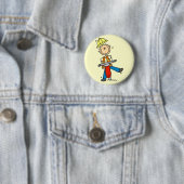 Bouwwerker met Jack Hammer Ronde Button 5,7 Cm (In situ)