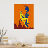 bouwwerker op het type haak-hefinrichting poster (Keuken)