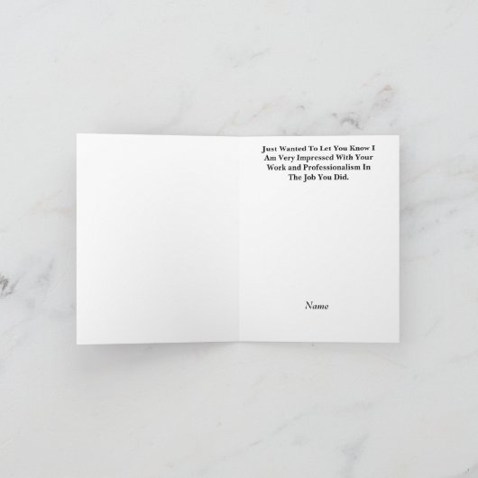 Bouwwerker Silhouette Hartelijk dank Kaart (Binnen)