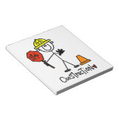 Bouwwerker Stickfiguur Notitieblok (Schuin)