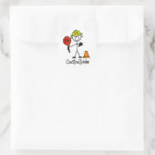 Bouwwerker Stickfiguur Ronde Sticker (Tas)