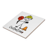 Bouwwerker Stickfiguur Tegeltje (Zijkant)