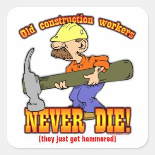 Bouwwerkers Vierkante Sticker