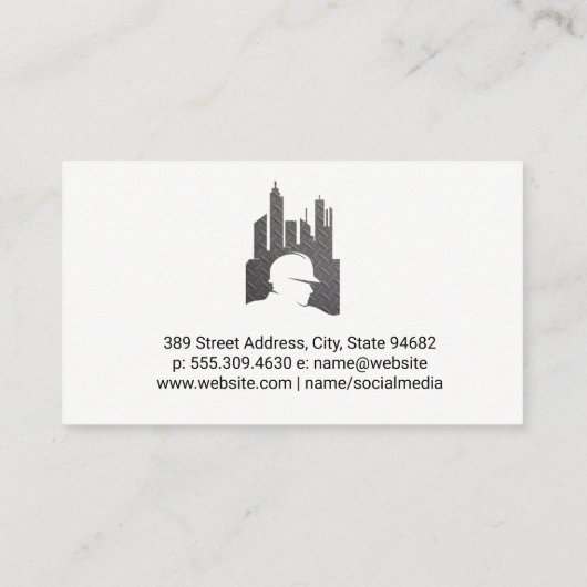 Bouwwerktruck | Staal Metaal Visitekaartje (Achterkant)