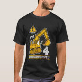 Bouwwerktuig 4e verjaardag 4 Graafmachine Bouwer T-shirt (Voorkant)