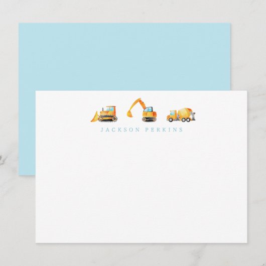 Bouwwerktuig Bouwauto Briefkaarten voor Kinderen (Voorkant / Achterkant)