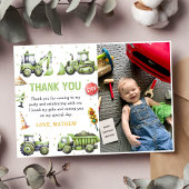 Bouwwerktuig graafmachine verjaardagsfoto bedankkaart