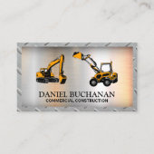 Bouwwerktuig | Stalen rasterrand Visitekaartje (Voorkant)