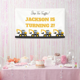 Bouwwerktuig verjaardag | Persoonlijke decoratie Spandoek