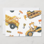 Bouwwerktuig verjaardagsfeest bedankkaart kaart (Achterkant)