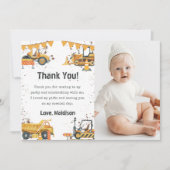 Bouwwerktuig verjaardagsfoto bedankkaart kaart (Voorkant)