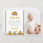 Bouwwerktuig verjaardagsfoto bedankkaart kaart (Voorkant)