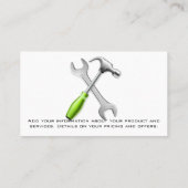 Bouwwerktuigen | Hardwarecarpentry Visitekaartje (Achterkant)