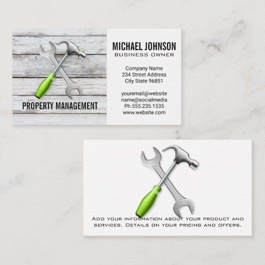 Bouwwerktuigen | Hardwarecarpentry Visitekaartje (Voorkant / Achterkant)