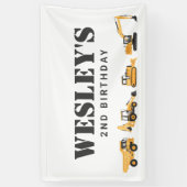 Bouwwerktuigen Jongens Verjaardag Spandoek (Verticaal)