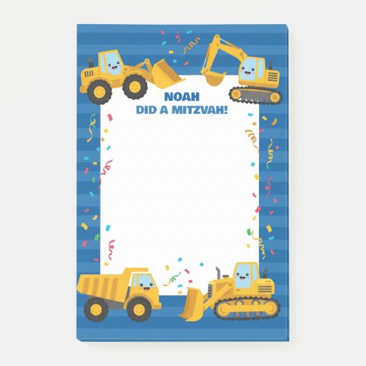 Bouwwerktuigen Persoonlijke Mitzwa Post-it® Notes (Voorkant)