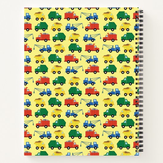 Bouwwerktuigen voor jongens Schattige kinder- Notitieboek (Achterkant)