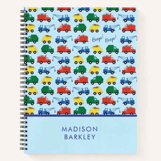 Bouwwerktuigen voor jongens Schattige kinder- Notitieboek (Voorkant)