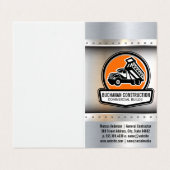 Bouwwerkzaamheden vrachtwagen van het laden van mi visitekaartje (Buitenkant ongevouwen)