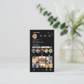 Bouwwijze Instagram Grijze QR-code Visitekaartje (Staand voorkant)