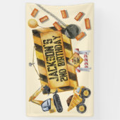 Bouwwrak bal verjaardagsfeestje spandoek (Verticaal)