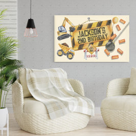 Bouwwrak bal verjaardagsfeestje spandoek